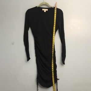 MICHAEL Michael Kors Black Ruched Long Sleeve Dress